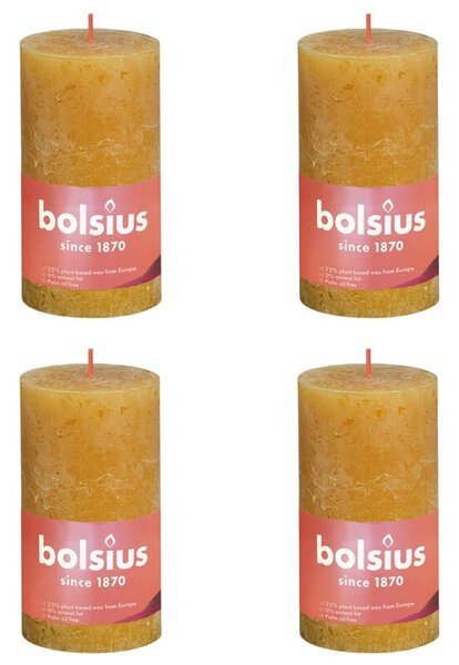 Bolsius Rustika blockljus 4-pack 130x68 mm honungsgul