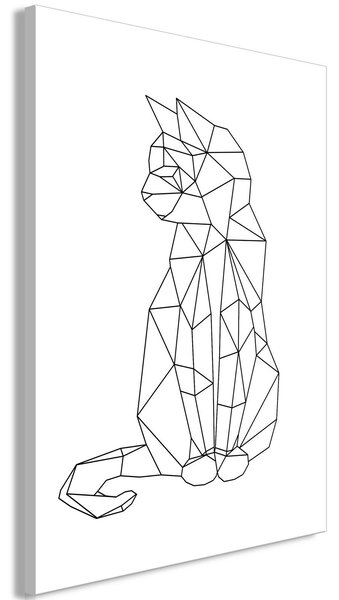 Canvas Tavla - Geometric Cat Vertical - 40x60