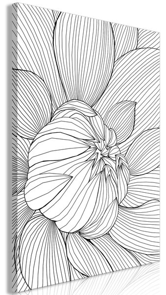 Canvas Tavla - Flower Line Vertical - 40x60