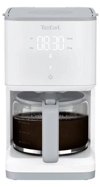 Tefal - Kaffebryggare med dropp och LCD display SENSE 1000W/230V vit