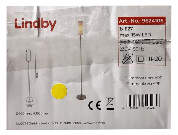 Lindby - LED RGB Dimbar golvlampa FELICE 1xE27/10W/230V Wi-Fi