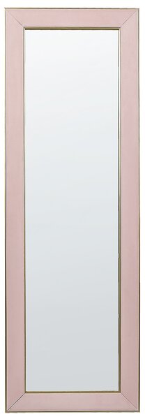 Golvspegel Rosa Sammet 50 x 150 cm med Stativ Dekorativ Ram Glamour Väggdekoration Sovrum Vardagsrum Beliani