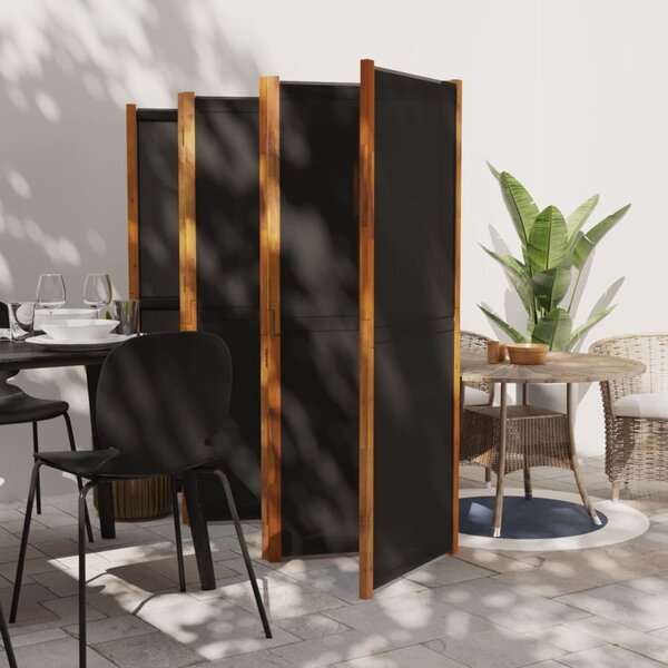 Rumsavdelare 6 paneler svart 420x180 cm