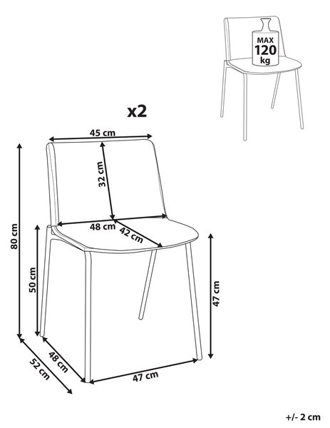 Matstolar 2 st Grön Polyester Tyg Metallben Stoppade Snyggt Matsal Matrum Matplats Beliani