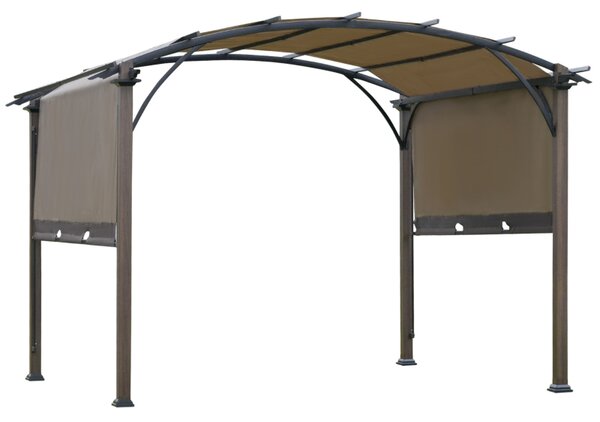 Pergola med justerbar tygkapell UV+50 - 3,45 x 3,45 x 2,5 m