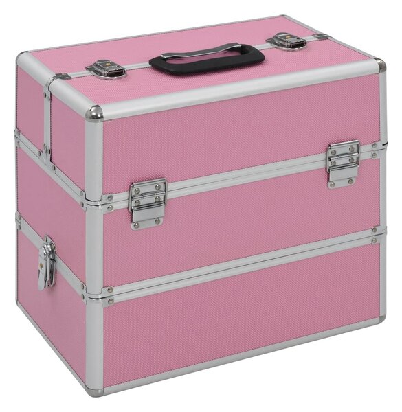 Sminklåda 37x24x35 cm rosa aluminium - Rosa