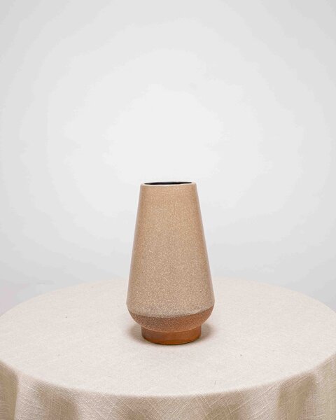 Keramikvas Sera lång - Ljusbrun
