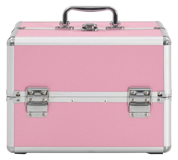 Sminklåda 22x30x21 cm rosa aluminium - Rosa