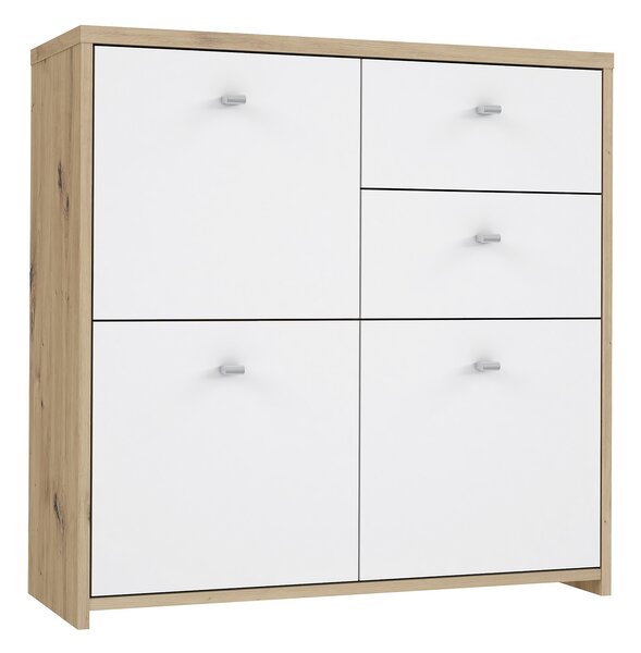 TORRAIN Sideboard 2 Lådor 74x77 cm Brun/Vit -