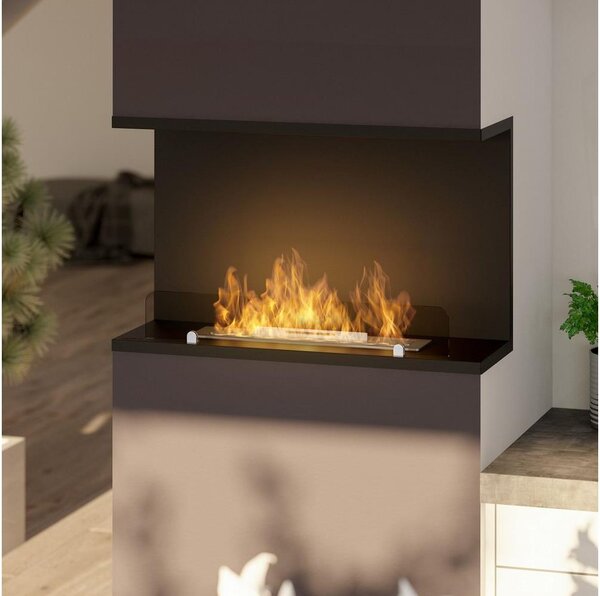 InFire - Built-in BIO fireplace 80x45 cm 3kW svart