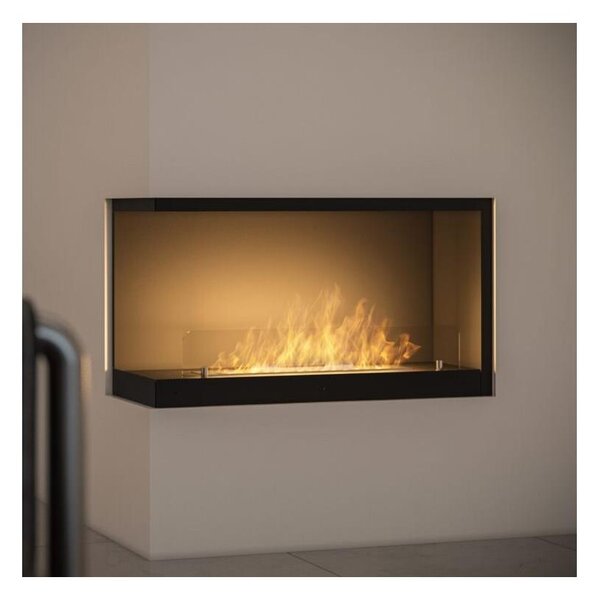 InFire - Corner BIO fireplace 80x45 cm 3kW svart