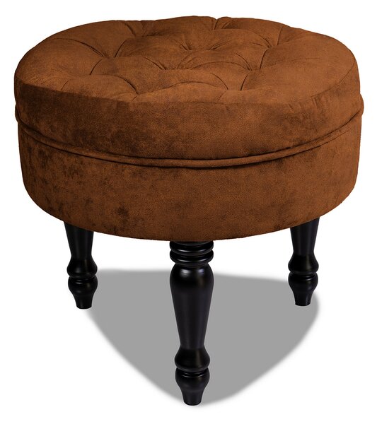 Chesterfield Ludo Fotpall 50 cm Rund Cognac -