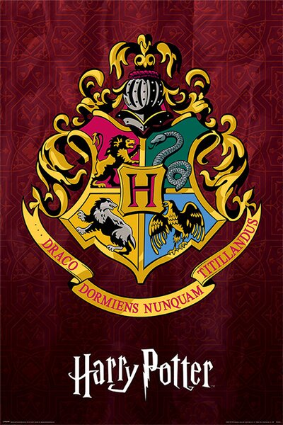 Poster, Affisch Harry Potter - Hogwarts School Crest, (61 x 91.5 cm)