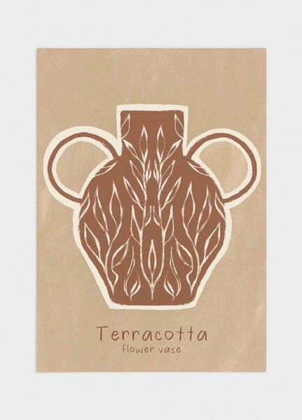 Terracotta flower vase poster - 30x40