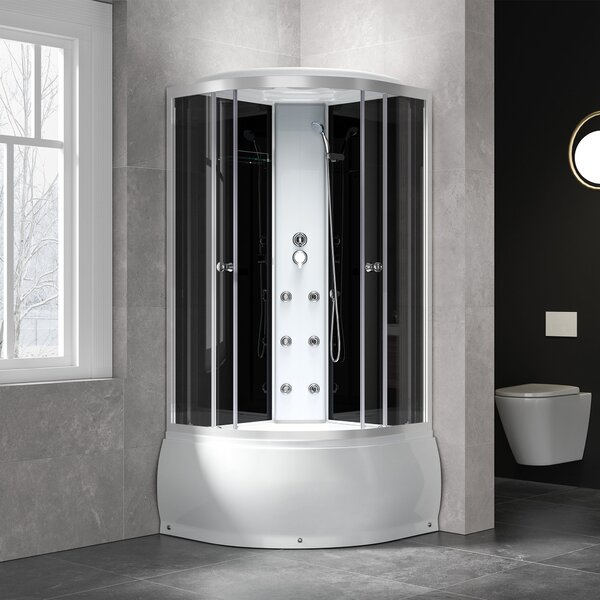 Lyxig duschkabin med ryggmassage 90 x 90 cm