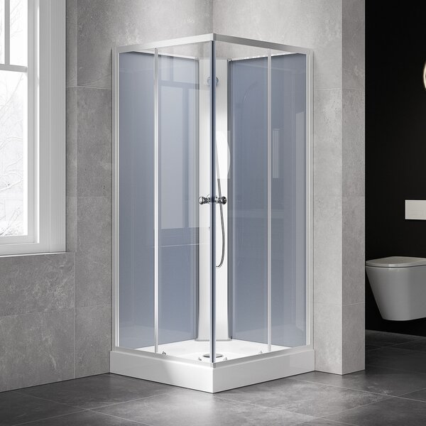 Klassisk duschkabin med aluminiumprofil 90 x 90 cm