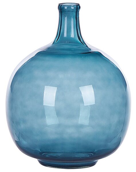 Blomvas 31 cm glas blå BIRYANI Beliani