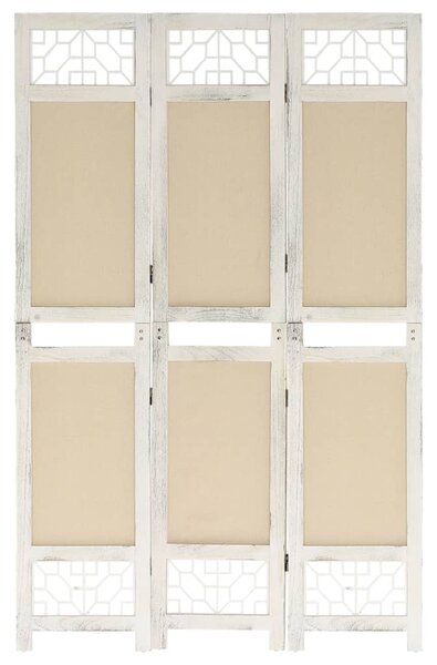 Rumsavdelare 3 paneler gräddvit 105x165 cm tyg