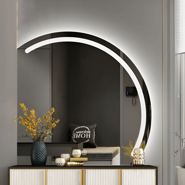 Halvcirkel spegel med LED-belysning-Cardenas