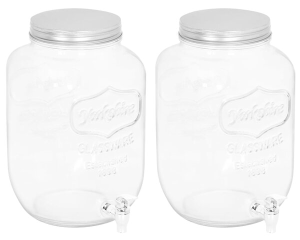 Glasbehållare med tappkran 2 st 8050 ml glas