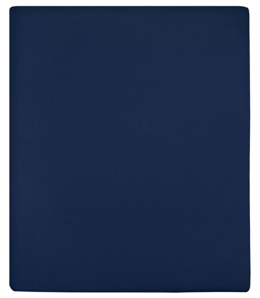 Dra-på-lakan jersey marinblå 140x200 cm bomull