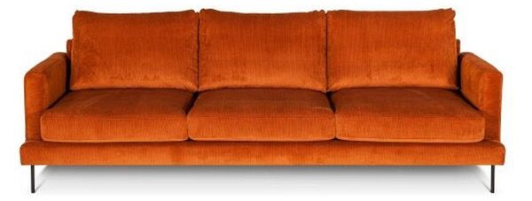 3-SITS SOFFA i trä, metall, textil orange