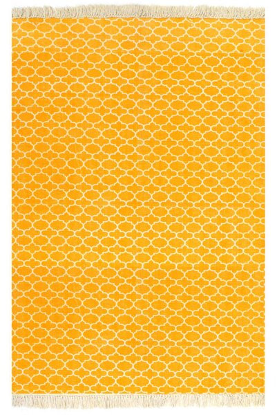 Kelimmatta bomull 120x180 cm med mönster gul