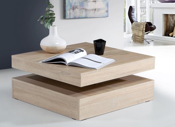 DOWNLEY Soffbord 78 cm med Förvaring Hylla Brun -