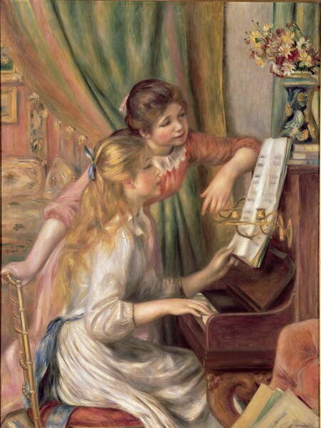 Pierre Auguste Renoir - Konsttryck Young Girls at the Piano, 1892, (30 x 40 cm)