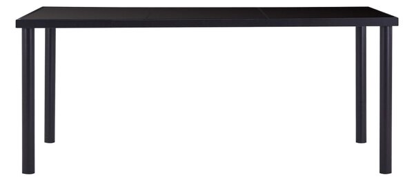 Matbord svart 180x90x75 cm härdat glas - Svart