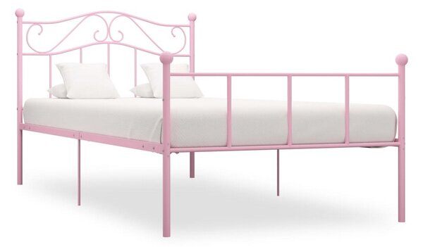 Sängram rosa metall 90x200 cm - Rosa