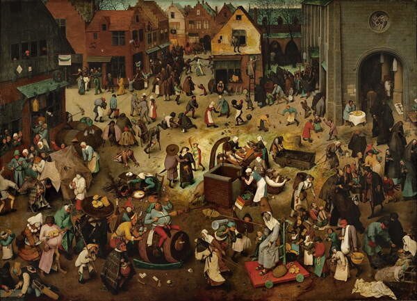 Pieter the Elder Bruegel - Konsttryck Fight between Carnival and Lent, 1559, (40 x 30 cm)
