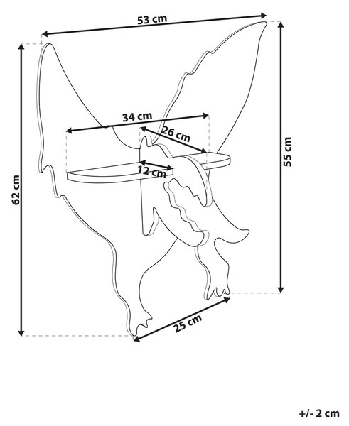 Vägghylla Hyllplan Ljusgrön MDF Dinosaurie Barnrum Hem Beliani