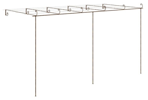 Pergola antikbrun 6x3x2,5 m järn - Brun