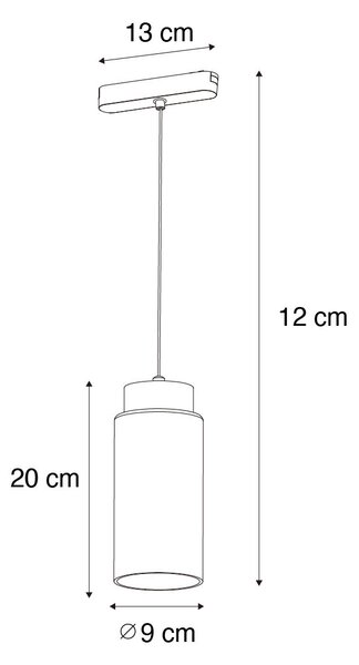 Modern svart pendellampa för skensystem 1-fas inkl. LED - Magnetic Vance