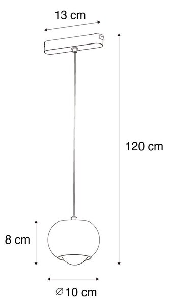 Modern svart pendellampa för enfas skensystem inkl. LED - Magnetic Lance