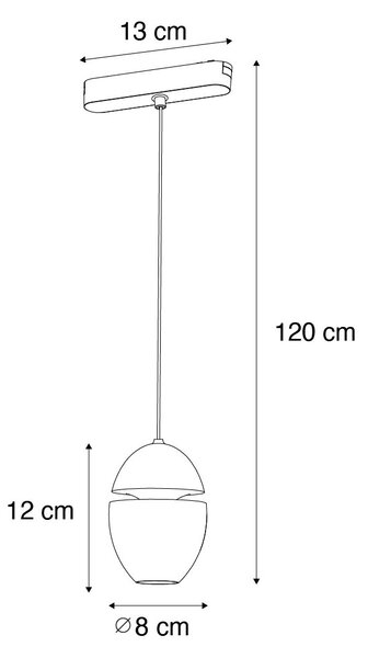 Modern svart pendellampa för enfas skensystem inkl. LED - Magnetic Eggy