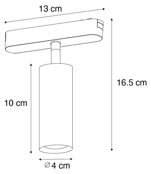 Modern spotlight svart för enfas skensystem 4,5W 3000K - Magnetic Samson