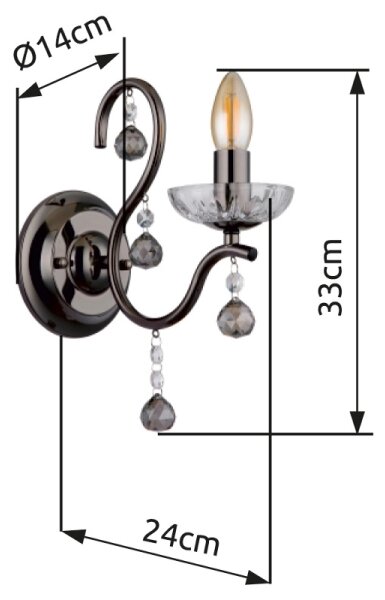 Globo 64134W - Vägglampa CAMILA 1xE14/40W/230V