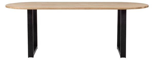 TABEA Matbord X-Formade Ben 220 cm Ovalt Ek/Svart -