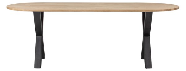 TABEA Matbord X-Formade Ben 220 cm Ovalt Ek/Svart -