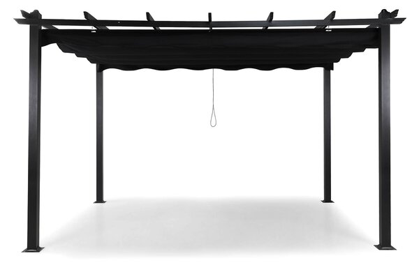 PERGOLA med Hopfällbart Tak Svart 395x295x245 -