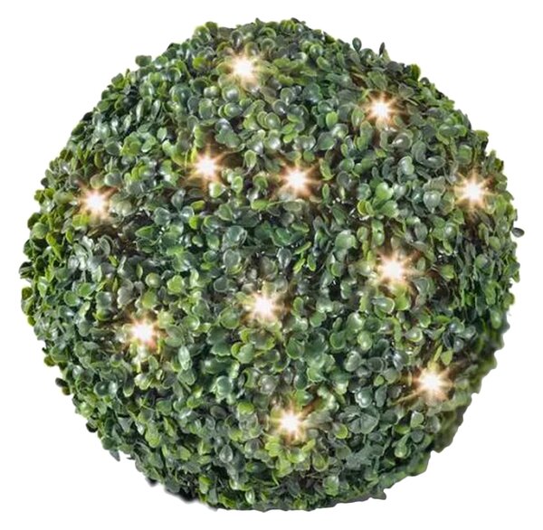 Buxbom Boll Konstgjord Löv Topiary 30 cm Sol LED tråd 2 st - Grön