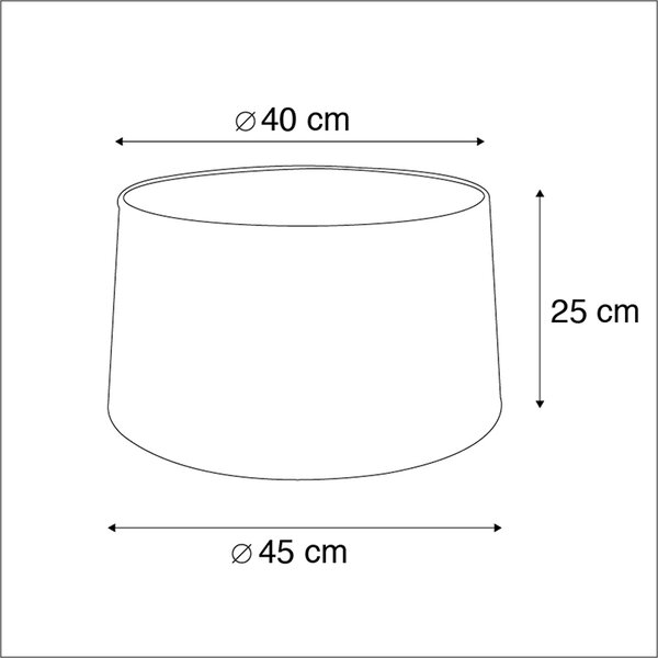 Bomullsskärm svart 40/45/25 med gyllene inredning