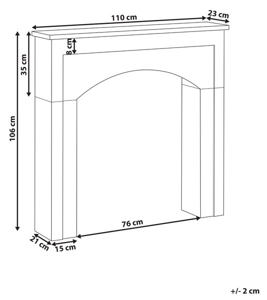 Spiselkrans Vit Öppen Spis Spismantel MDF 110 x 23 x 106 cm Kamin Utsmyckad Stuga Lantlig Stil Traditionell Vardagsrum Beliani