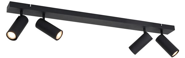 Modern takspotlight svart 4-ljus justerbar - Renna