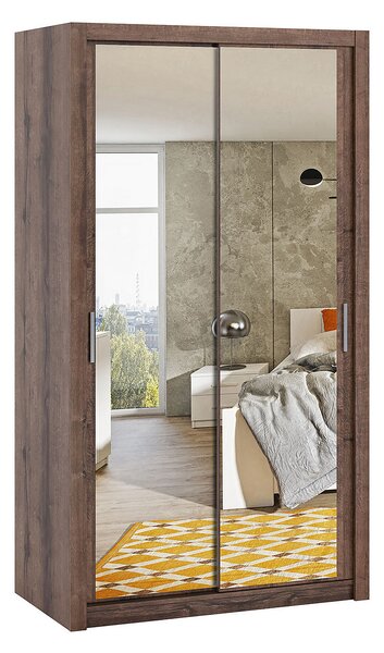 BRASEL Garderob 120 cm med Spegel Natur -
