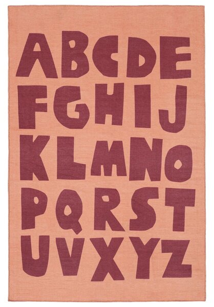 Alphabet Matta - Rosa / Röd 100x160