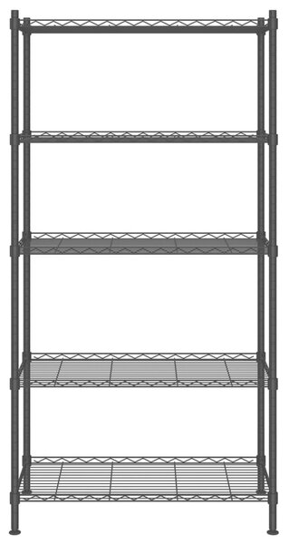 Förvaringshylla med 5 hyllplan 90x35x180 cm svart 250 kg - Svart