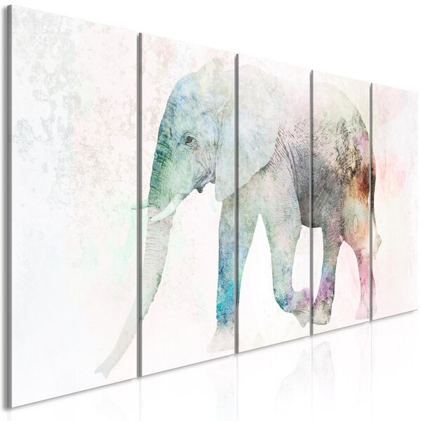 Tavla - Painted Elephant (5 Parts) Narrow - 100x40